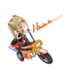 バイクとモモちゃん。（個別スタンプ：7）