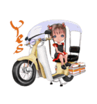 バイクとモモちゃん。（個別スタンプ：11）