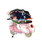 バイクとモモちゃん。（個別スタンプ：14）