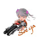 バイクとモモちゃん。（個別スタンプ：36）