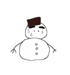 手書きの雪だるま（個別スタンプ：17）