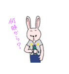 ピンクとグレーのうさぎたち（個別スタンプ：6）