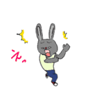 ピンクとグレーのうさぎたち（個別スタンプ：12）