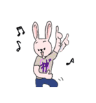 ピンクとグレーのうさぎたち（個別スタンプ：37）