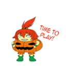 Pumpkin-chan's Halloween activities (EN)（個別スタンプ：22）