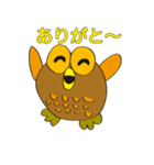 丸顔くん フクロウ 手描きバージョン（個別スタンプ：14）