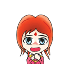 Yumiki Kasaiko, Girl with Flame Red Hair（個別スタンプ：24）