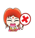 Yumiki Kasaiko, Girl with Flame Red Hair（個別スタンプ：37）