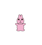ピンクのうさぎかめこ（個別スタンプ：1）