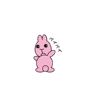ピンクのうさぎかめこ（個別スタンプ：3）