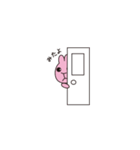 ピンクのうさぎかめこ（個別スタンプ：5）