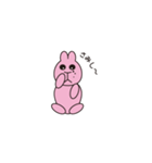 ピンクのうさぎかめこ（個別スタンプ：35）