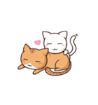 Tabby cat ＆ white cat（個別スタンプ：33）