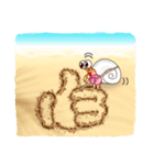 Sand Writing ＆ Hermit Crab (Int'l)（個別スタンプ：3）