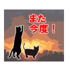 黒猫親子（個別スタンプ：25）