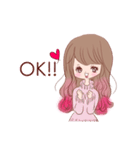 KAWAII ピンクガール（個別スタンプ：9）