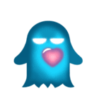 かわいいHeart-Glowing Ghost stickers（個別スタンプ：3）