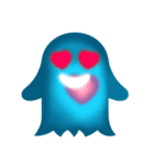 かわいいHeart-Glowing Ghost stickers（個別スタンプ：4）
