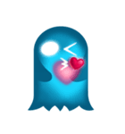 かわいいHeart-Glowing Ghost stickers（個別スタンプ：7）