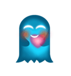 かわいいHeart-Glowing Ghost stickers（個別スタンプ：8）