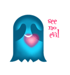 かわいいHeart-Glowing Ghost stickers（個別スタンプ：14）