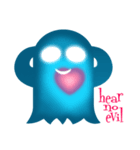 かわいいHeart-Glowing Ghost stickers（個別スタンプ：16）