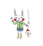 うさぎとにわとり（個別スタンプ：2）