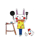 うさぎとにわとり（個別スタンプ：9）