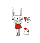 うさぎとにわとり（個別スタンプ：16）