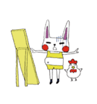 うさぎとにわとり（個別スタンプ：21）