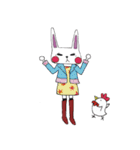 うさぎとにわとり（個別スタンプ：22）