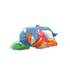 こざると親ペンギン（個別スタンプ：17）