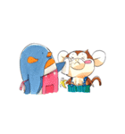 こざると親ペンギン（個別スタンプ：21）