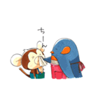 こざると親ペンギン（個別スタンプ：24）