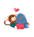こざると親ペンギン（個別スタンプ：25）