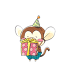 こざると親ペンギン（個別スタンプ：35）