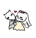 ねこときどききつね 結婚式（個別スタンプ：3）