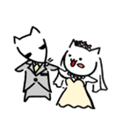 ねこときどききつね 結婚式（個別スタンプ：13）