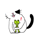 猫とカエルのまったり生活。（個別スタンプ：9）