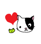 猫とカエルのまったり生活。（個別スタンプ：38）