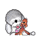 プードルと妹分のMIX犬（個別スタンプ：17）