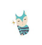 blue cat in striped shirt（個別スタンプ：5）