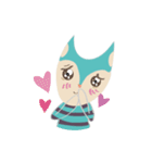 blue cat in striped shirt（個別スタンプ：15）