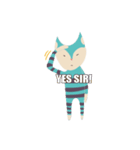 blue cat in striped shirt（個別スタンプ：19）