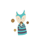 blue cat in striped shirt（個別スタンプ：20）