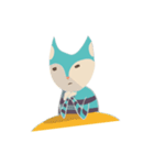 blue cat in striped shirt（個別スタンプ：25）