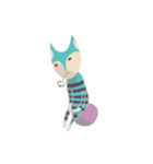 blue cat in striped shirt（個別スタンプ：27）