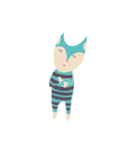 blue cat in striped shirt（個別スタンプ：38）