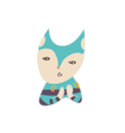 blue cat in striped shirt（個別スタンプ：39）