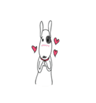 Moji Dog - Happy BullTerrier Dog Sticker（個別スタンプ：1）